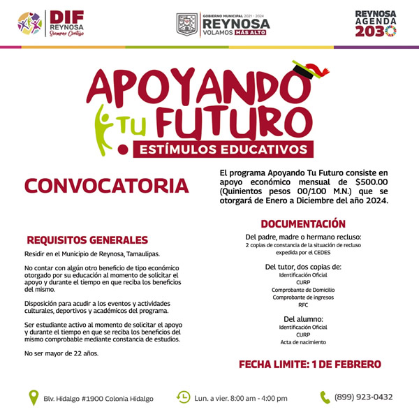 DIF Reynosa continúa atendiendo trámites de becas